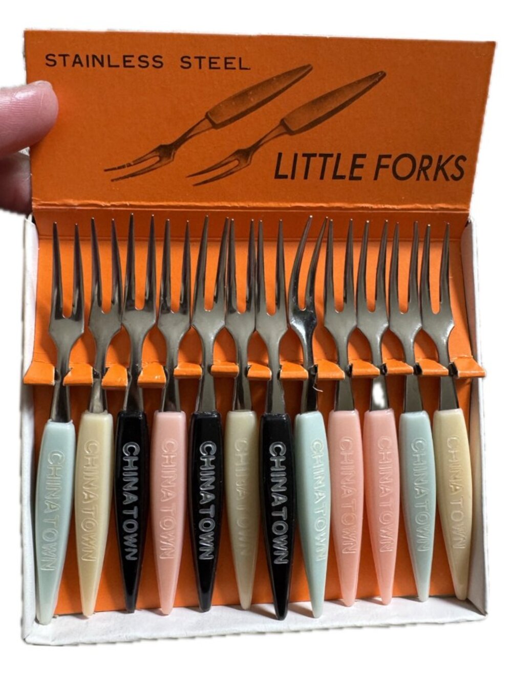 Vintage Set of Little Fork Chinatown Souvenirs Party Hors D'oeuvres Mid Century